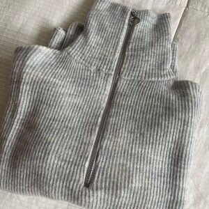 Quince Light Gray Ribbed Sweater
